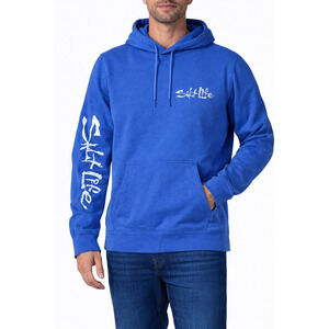 Salt Life Hoodie Mens Large Blue Pullover Sweatshirt Graphic Logo